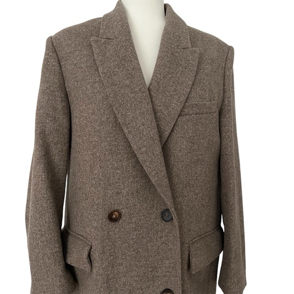 Mango Double-Breasted Wool Coat Size M - Picture 2 of 7